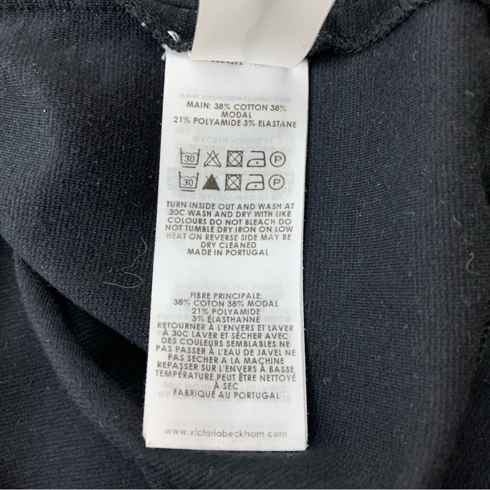 Victoria Victoria Beckham Dress Black Jersey Faux Wrap Tie Front Sz Medium VVB - Picture 8 of 11